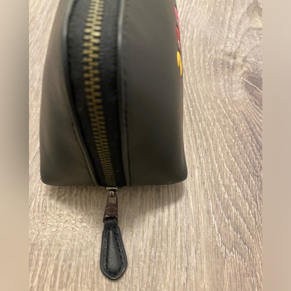 COACH PACMAN BLACK/MULTI CALF LEATHER COSMETIC CASE BAG LIMITED EDITION - Picture 8 of 14